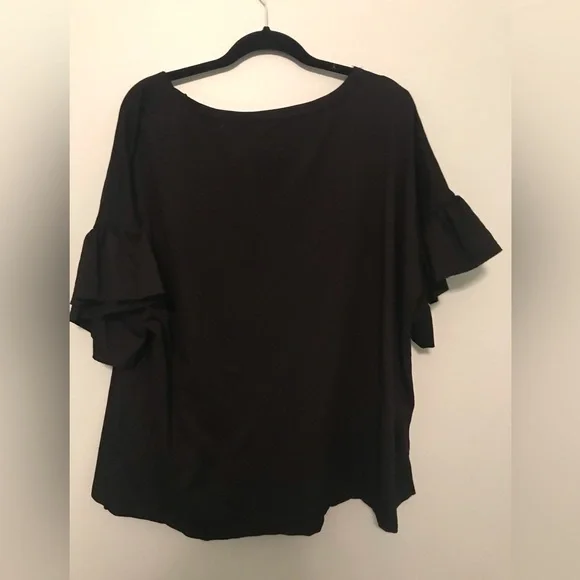NWT Perfectly Priscilla Black Blouse - Picture 5 of 7